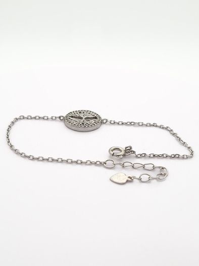 Vintage 925 Sterling Silver & CZ Tree of Life Bracelet