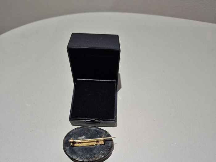 Victorian Irish Bog Oak Brooch  circ 1870s Mourning Jewellery