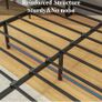 Double Bed Frame with Storage Wooden Headboard Image 3