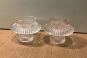 Glass Candle Holders (Pair)