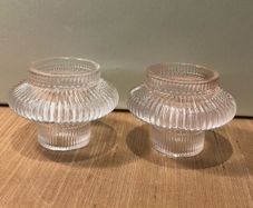 Glass Candle Holders (Pair)