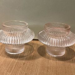 Glass Candle Holders (Pair)