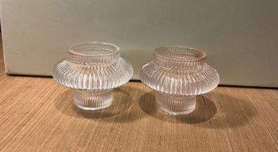 Glass Candle Holders (Pair)