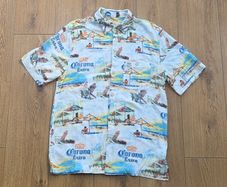 Joe Marlin Corona beer Hawaiian Shirt Size Medium