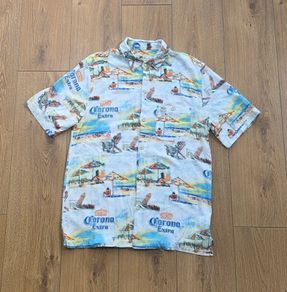 Joe Marlin Corona beer Hawaiian Shirt Size Medium