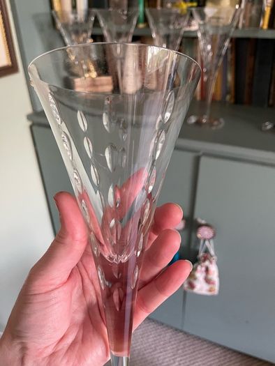 Teardrop hand cut crystal similar to Waterford