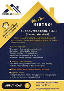 Subcontractors Wanted (residential building trade)