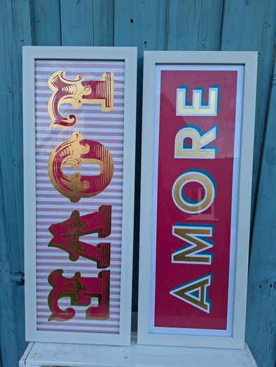 2 x Framed Amore/Love Prints