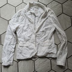 S Oliver EDC Blazer skirt suit cotton linnen white