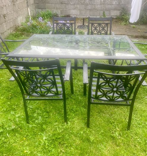 Cast iron table and chairs