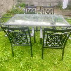 Cast iron table and chairs