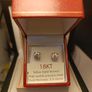 18kt Vermeil Hard Gold Plated 6mm Moissanite Solitaire Stud Earrings Image 2