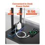 L-Shaped Gaming Desk with LED Lights, 1.2m Reversible Corner Computer Desk with Monitor Stand, Power Outlets, Movable CPU Stand & Shelf Image 5