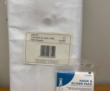 NEW Croydex Large White Shower Curtain (with hook/glider pack)