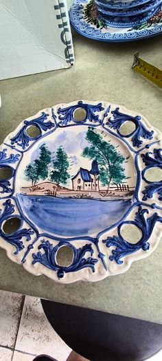 Beautiful Portogaise ceramic wall hanging plate.