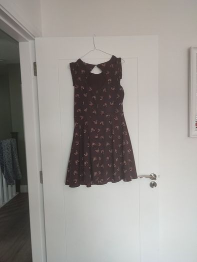 deep purple fox print dress