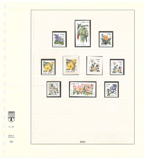 Collection: Ireland 2003-4 Ireland Stamp collection on Linder pages in Lindner album Mint Never Hinged (MNH). Adverts shows 14 images of contents