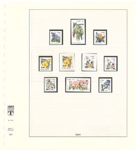 Collection: Ireland 2003-4 Ireland Stamp collection on Linder pages in Lindner album Mint Never Hinged (MNH). Adverts shows 14 images of contents