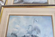 Pair of antique ships Framed prints.  Beating Off a Lee Shore and A Fresh Breeze.