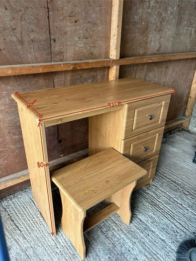 Dressing Table with 3 Drawers & Stool