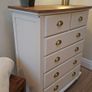 Beautiful 6 Drawer Chest of Drawers with Natural Wood Top Image 3
