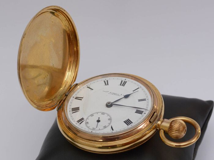 Vintage GentsTho Russell & Son Liverpool Gold Pocket Watch