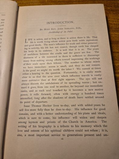 Antique 1891 Life of Father Hecker. Religious.