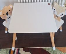 Wooden Kids Table and 2 Chair Set
