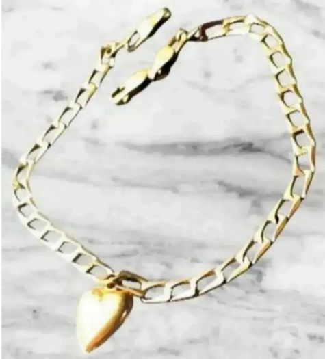 Vintage 9ct & 14ct Heart Charm Bracelet