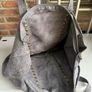 Grey suede leather tote bag with studs Image 3