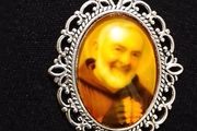 Silver St Padre Pio Blessed Brooch