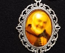 Silver St Padre Pio Blessed Brooch