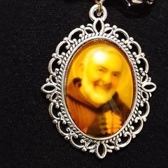 Silver St Padre Pio Blessed Brooch