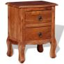 Nightstand with Drawers Solid Acacia Wood Image 4