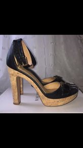 Nine West black strappy platform sandals