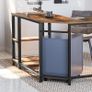 L Shaped Computer Desk with Storage Shelves Corner  Home Office Desk Image 7