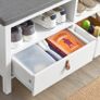 Storage Bench with Padded Cushion Base and 2 drawers home storage Image 3