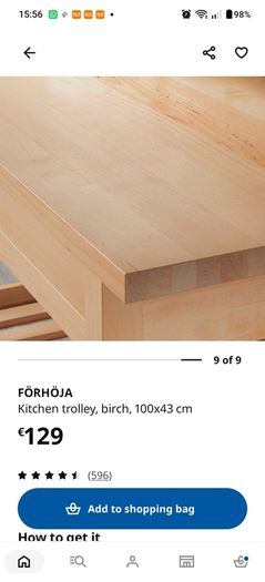 Wooden Island / Trolley (Birch Wood)