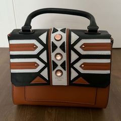 GUESS Brown Geometric Handbag