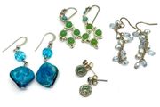 4 pairs vintage costume earrings