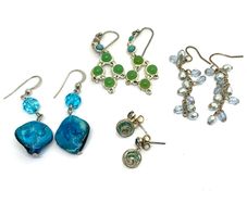 4 pairs vintage costume earrings