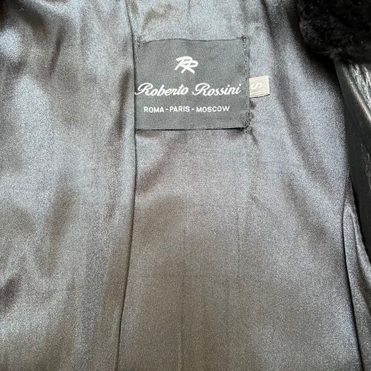 Ladies coat fur jacket with studs Italian designer Roberto Rossini uk8