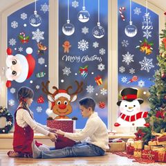 385 Pcs Christmas Window Stickers 10 Sheets Double Sides Xmas Window Decorations Santa Clings (FREE POSTAGE