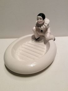 Pierrot Clown Trinket Dish Vintage Rare