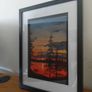 Still Water at Sunset  Original Framed Painting Image 2