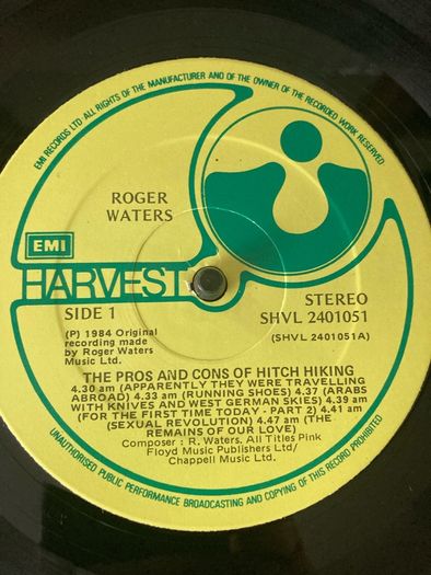 Roger Waters (Pink Floyd) - The Pros & Cons of Hitch Hiking (Irish Pressing)