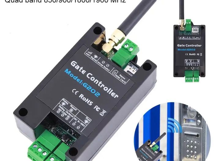 GSM Gate Opener GSM Gate and door open Opener  Controller GSM Door Opener Relay Switch Free Call Mobile Phone Remote for Garage Doors Shutters etc 5 euro extra for wire Plastic Exit Button