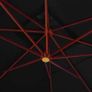 Hanging Parasol with Wooden Pole 400x300 cm Black Image 2