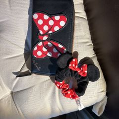 Disney Minnie Mouse wallet and Disneyland Paris hair scrunchie