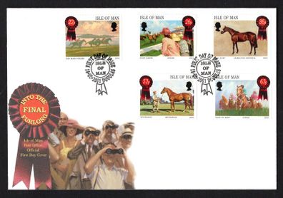 2001 Isle of Man Horse Racing Paintings Commemorative Stamps First Day Cover (FDC)